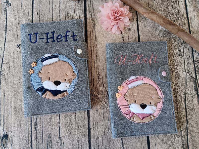 U-Heft-Hülle, Filz, Personalisiert, Bestickt, U-Pass-Hülle, Matrosenotter U-Heft-Hülle, Filz, Personalisiert, Bestickt, U-Pass-Hülle, Matrosenotter von heminaKreativ