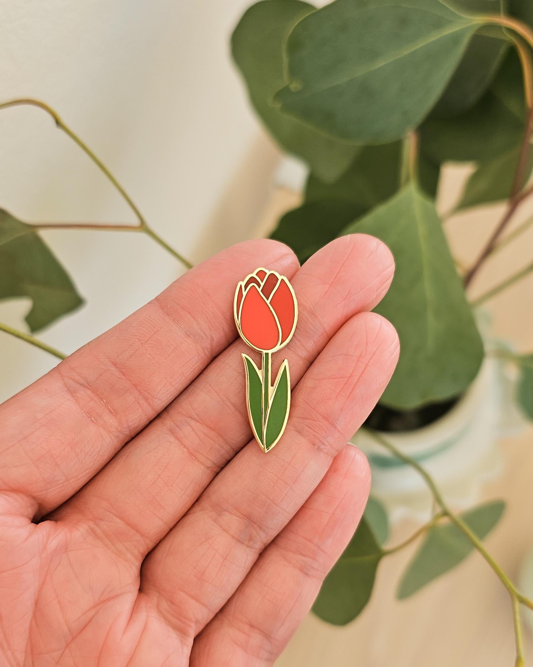 Tulpe Hard Enamel Cloisonné Pin Rot Tulpe Hard Enamel Cloisonné Pin Rot von hemleva