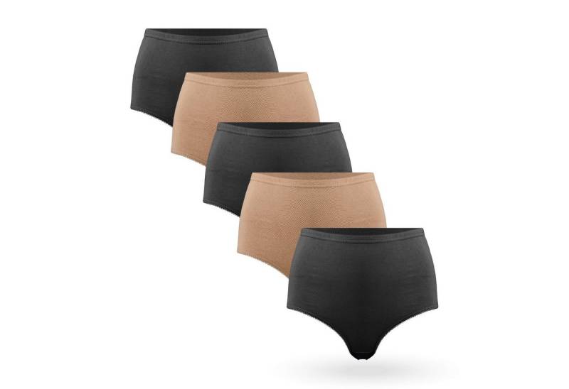 hemmy Fashion Hüftslip BHS-05152 (5-St) Damen Slips - 100% Baumwolle - hohe Taille mit Gummibund, Hüftslip von hemmy Fashion