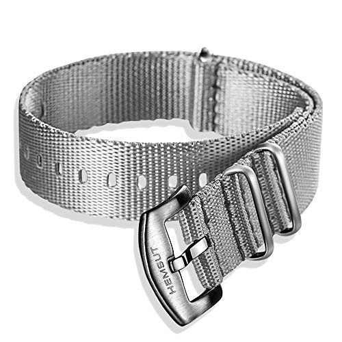 Hemsut NATO-Armband, Sicherheitsgurt-Uhrenarmband für Männer und Frauen, hochwertige, weiche Qualitäts-Nylon-Uhrenarmbänder mit gebürsteter Schließe von 18 mm, 20 mm, 22 mm und 24 mm von hemsut h