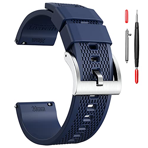 18mm Silikon Uhrenarmbänder, Quick Release Silicone Watch Band Kautschuk Uhrenarmband für Männer Frauen weichen Ersatz von hemsut h