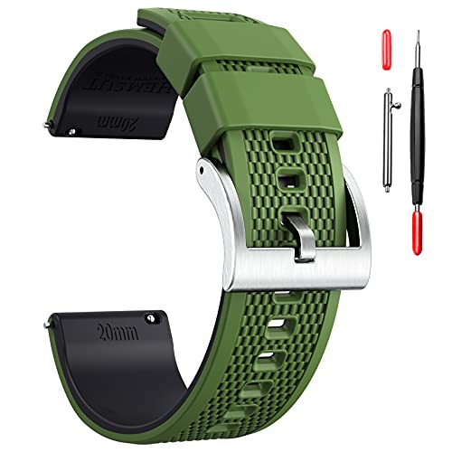 22mm Silikon Uhrenarmbänder, Silicone Watch Band Schnellverschluss Kautschuk Uhrenarmband für Männer Frauen Soft Ersatz von hemsut h