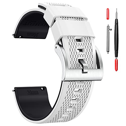 Hemsut 22mm Silikon Uhrenarmbänder, Hemsut Silicone Watch Band Schnellverschluss Kautschuk Uhrenarmband für Männer Frauen Soft Ersatz von hemsut h