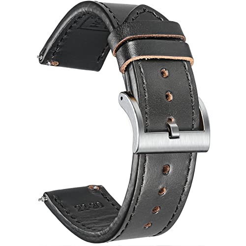 Leder Uhrenarmbänder für Männer, Horween Schnellspanner Leder Uhrenarmband Vintage Uhr Ersatz Wrap von 18mm, 20mm, 22mm von hemsut h