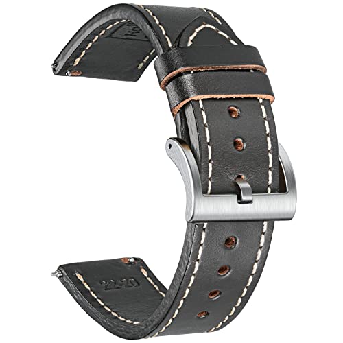 Leder Uhrenarmbänder für Männer, Horween Schnellspanner Leder Uhrenarmband Vintage Uhr Ersatz Wrap von 18mm, 20mm, 22mm von hemsut h