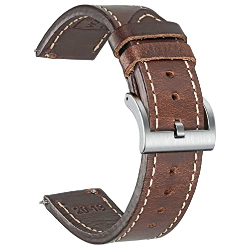 Leder Uhrenarmbänder für Männer, Horween Schnellspanner Leder Uhrenarmband Vintage Uhr Ersatz Wrap von 18mm, 20mm, 22mm von hemsut h