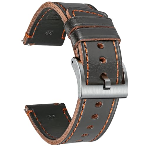 Weich Horween Leder Uhrenarmbänder für Männer, 18mm Uhrenarmband Schnellverschluss Vintage Uhrenarmband mit Heavy Duty Staubschnalle Weich Horween Leder Uhrenarmbänder für Männer, 18mm Uhrenarmband Schnellverschluss Vintage Uhrenarmband mit Heavy Duty Staubschnalle von hemsut h