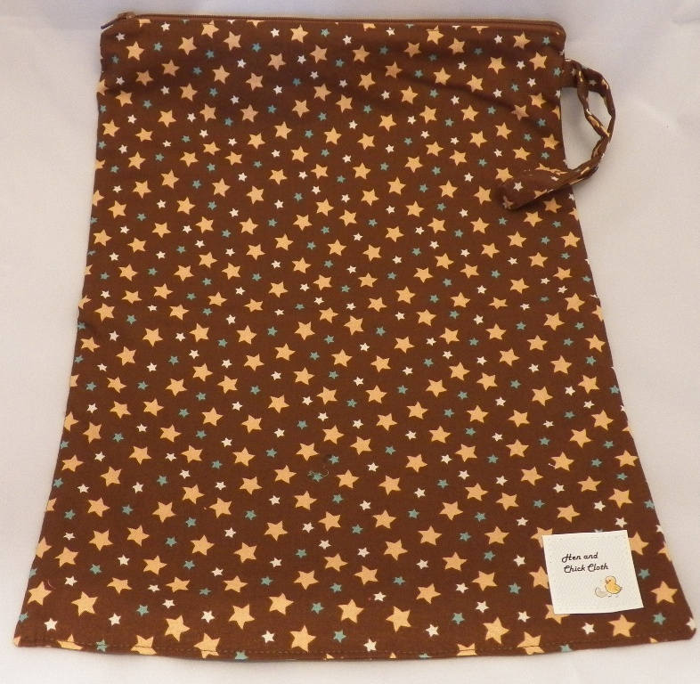 Große Wetbag - Braune Sterne 4003 Große Wetbag - Braune Sterne 4003 von henandchickcloth