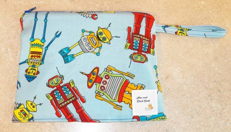 Kleine Wetbag - Blaue Roboter- 2011 Kleine Wetbag - Blaue Roboter- 2011 von henandchickcloth