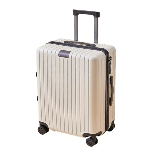 Trolley-Koffer Gepäckaufgabekoffer, Trolley-Koffer for Herren und Damen, Mehrzweckkoffer mit Lenkrollen Reisekoffer (Color : White, Size : A) von hengboyihg