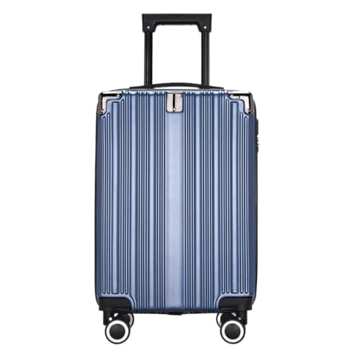 hengboyihg Trolley-Koffer Aluminiumrahmen-Koffer, Damen-Trolley, Boarding-Koffer, Licht-Sound-Lenkrad, Passwort, Zollschloss-Koffer Reisekoffer (Color : Blue, Size : A) von hengboyihg