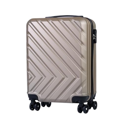 hengboyihg Trolley-Koffer Aluminiumrahmen-Koffer, Damen-Trolley, Boarding-Koffer, Licht-Sound-Lenkrad, Passwort, Zollschloss-Koffer Reisekoffer (Color : Gold, Size : 20) von hengboyihg