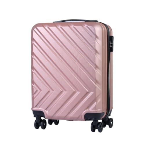 hengboyihg Trolley-Koffer Aluminiumrahmen-Koffer, Damen-Trolley, Boarding-Koffer, Licht-Sound-Lenkrad, Passwort, Zollschloss-Koffer Reisekoffer (Color : Pink, Size : 20) von hengboyihg