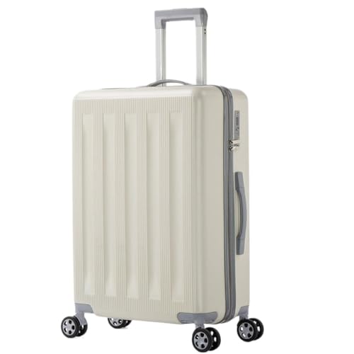 hengboyihg Trolley-Koffer Breiter Trolley-Koffer, Studentenkoffer, 24-Zoll-Universal-Silent-Wheel-Mode-Passwort-Box for Herren und Damen Reisekoffer (Color : White, Size : A) von hengboyihg