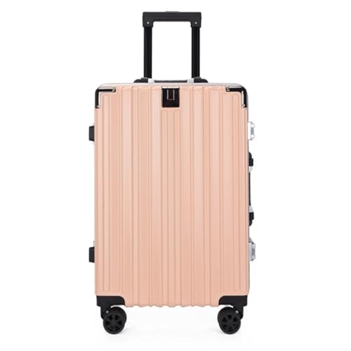 hengboyihg Trolley-Koffer Herren- Und Damenkoffer Mit Aluminiumrahmen, Geräuschloser Universal-Rad-Trolley-Koffer, Boarding-Koffer for Erwachsene Reisekoffer (Color : Pink, Size : A) von hengboyihg