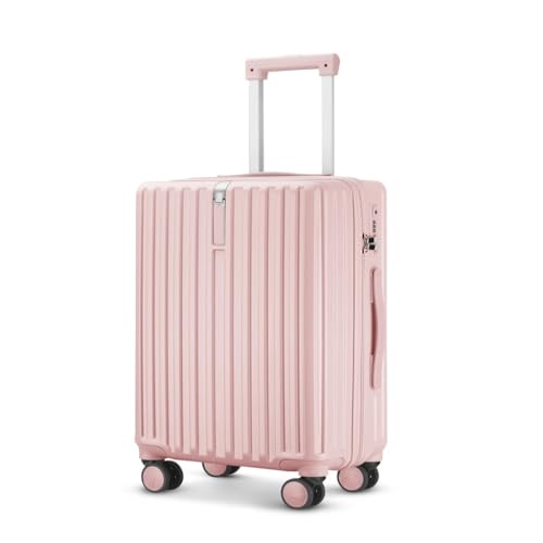 hengboyihg Trolley-Koffer Herren- und Damen-Aluminiumrahmen-Koffer, Trolley-Koffer, Boarding-Koffer, geräuschlos, Universal-Rad, Passwort-Box Reisekoffer (Color : Pink, Size : 20) von hengboyihg