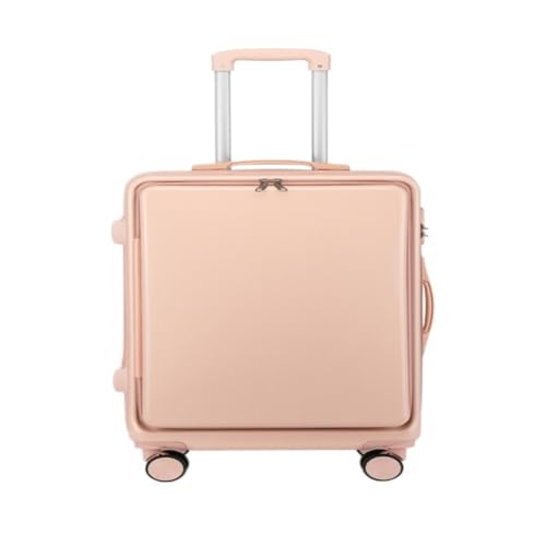 hengboyihg Trolley-Koffer Koffer Mit Frontöffnung for Männer Und Frauen, Universal-Rollen-Trolley, Passwort-Koffer, Boarding-Koffer Reisekoffer (Color : Pink, Size : A) von hengboyihg