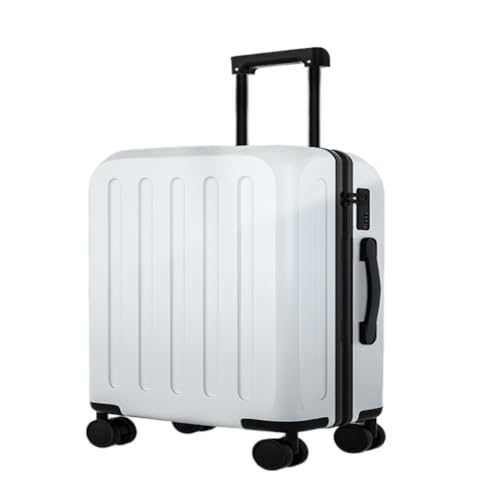 hengboyihg Trolley-Koffer Koffer mit Universalrädern, Koffer, Boarding-Code-Box, Herren- und Damentaschenkoffer, Trolley-Koffer Reisekoffer (Color : White, Size : 20) von hengboyihg