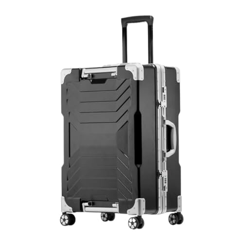 hengboyihg Trolley-Koffer Robuster Und Verdickter -Koffer, Passwort-Koffer for Herren, Trolley-Koffer Mit Flugzeugrad for Damen Reisekoffer (Color : Black, Size : A) von hengboyihg