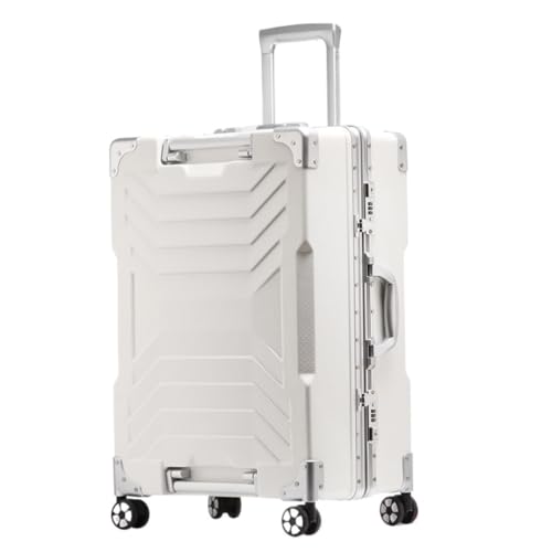 hengboyihg Trolley-Koffer Robuster Und Verdickter -Koffer, Passwort-Koffer for Herren, Trolley-Koffer Mit Flugzeugrad for Damen Reisekoffer (Color : White, Size : B) von hengboyihg