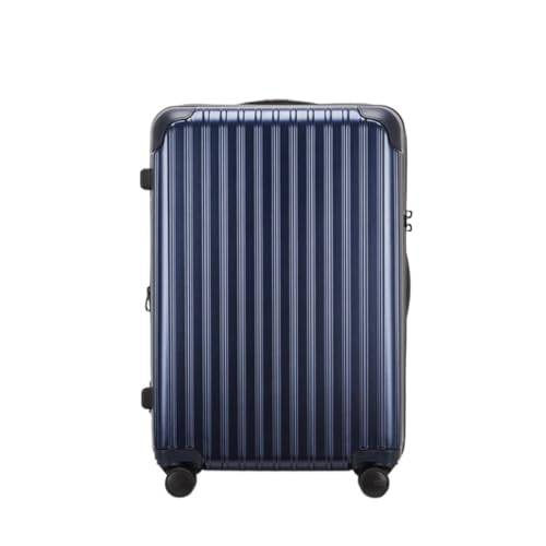 hengboyihg Trolley-Koffer Ultraleichter Koffer Aus Polycarbonat-Aluminiumfaser, Geräuschlos, Universal-Rollen-Trolley for Männer Und Frauen Reisekoffer (Color : Blue, Size : A) von hengboyihg