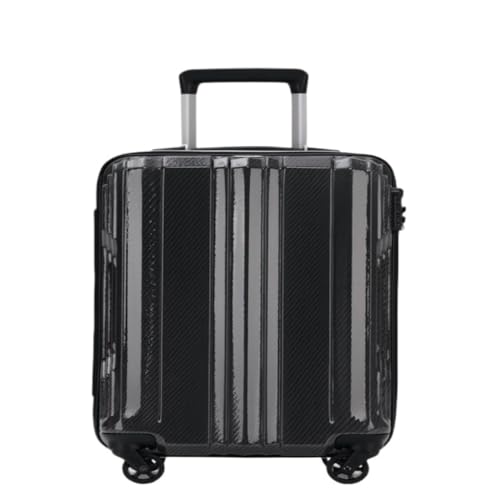 hengboyihg Trolley-Koffer Ultraleichter Koffer aus Polycarbonat-Aluminiumfaser, geräuschloser Universal-Rollen-Trolley-Koffer for Männer und Frauen Reisekoffer (Color : Black, Size : B) von hengboyihg