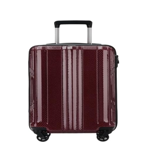 hengboyihg Trolley-Koffer Ultraleichter Koffer aus Polycarbonat-Aluminiumfaser, geräuschloser Universal-Rollen-Trolley-Koffer for Männer und Frauen Reisekoffer (Color : Red, Size : B) von hengboyihg