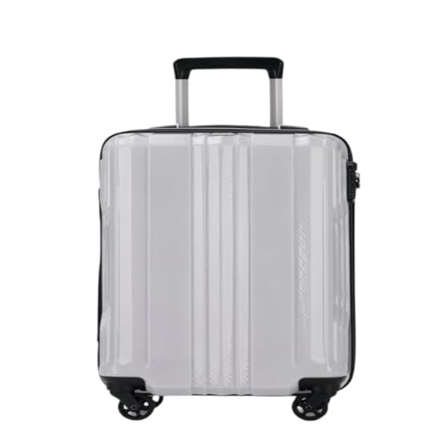 hengboyihg Trolley-Koffer Ultraleichter Koffer aus Polycarbonat-Aluminiumfaser, geräuschloser Universal-Rollen-Trolley-Koffer for Männer und Frauen Reisekoffer (Color : White, Size : B) von hengboyihg