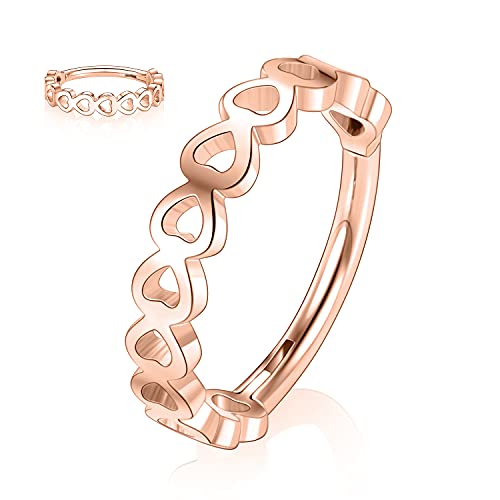 16G Helix Ohrringe Septum Clicker Knorpel Daith Ring Chirurgenstahl Conch Hoop Ring 10mm Aushöhlen Herz Designed Tragus Rook Ohrringe Septum Schmuck Rose Gold Nasenringe Kleine Hoop Ohrringe von hengkaixuan