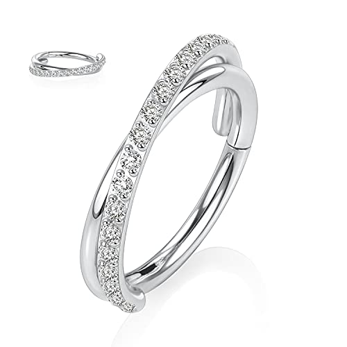 16G Helix Ohrringe Septum Clicker Knorpel Daith Ring Chirurgenstahl Conch Hoop Ring 8mm Verdrehte Form Tragus Rook Ohrringe Septum Schmuck Silber Nasenringe Kleine Hoop Ohrring für Frauen Männer 16G Helix Ohrringe Septum Clicker Knorpel Daith Ring Chirurgenstahl Conch Hoop Ring 8mm Verdrehte Form Tragus Rook Ohrringe Septum Schmuck Silber Nasenringe Kleine Hoop Ohrring für Frauen Männer von hengkaixuan