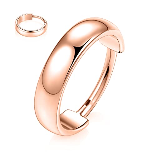 18G Huggie Ohrringe, kleine Creolen Roségold aufklappbarer Segmentring Conch-Creolenring Knorpelohrring Lobe-Ohrring Ohrpiercing-Schmuck mit nach außen gerichteter breiter gewölbter Oberfläche 12 mm von hengkaixuan