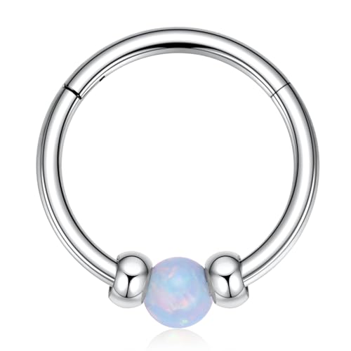 Blauer Opal Nasenring 8 mm Helix Knorpel Creolen Ohrring 18G Daith Rook Tragus Schmuck Silber Chirurgenstahl Septum Piercing Schmuck für Frauen Blauer Opal Nasenring 8 mm Helix Knorpel Creolen Ohrring 18G Daith Rook Tragus Schmuck Silber Chirurgenstahl Septum Piercing Schmuck für Frauen von hengkaixuan