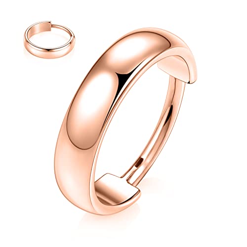Kleine Creolen aus 18G Huggie-Ohrringe Roségold Scharniersegmentring Conch-Creolenring Knorpelohrring Lappenohrring Ohrpiercing-Schmuck mit nach außen gerichteter breiter gewölbter Oberfläche 10 mm von hengkaixuan