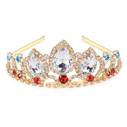 Prinzessin Krone Halloween Cosplay Haarschmuck Mädchen Hübsch Rapunzel Tiara Klar Stein Sparkly Tiara Braut Hochzeit Kristall Haar Band Tiara Pageant Tiara Geburtstag Geschenke für Mädchen Frauen von hengkaixuan