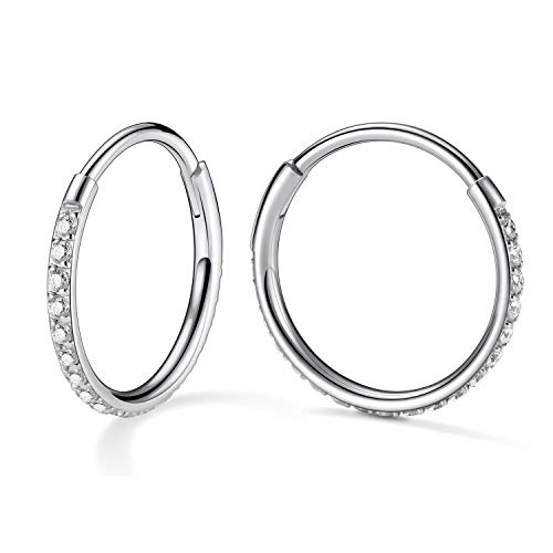 hengkaixuan 2 PCS 20G CZ Creolen 12mm Knorpelohrringe Creolen für Damen Mädchen 316L Chirurgischer Stahl Hypoallergene Ohrringe Piercingschmuck hengkaixuan 2 PCS 20G CZ Creolen 12mm Knorpelohrringe Creolen für Damen Mädchen 316L Chirurgischer Stahl Hypoallergene Ohrringe Piercingschmuck von hengkaixuan