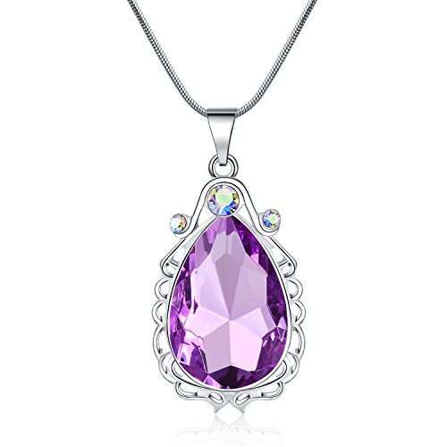 Sofia Halskette Amulett Tropfenform Amethyst Anhänger Halskette Sofia Prinzessin Kostüme Schmuck für kleine Mädchen von hengkaixuan