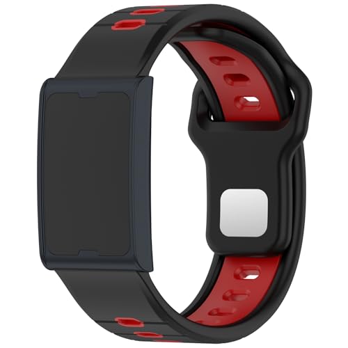 hengkang Amazfit Helio-Uhrenarmbänder für Damen und Herren, 22 mm, verstellbar, Sport, weiches Silikon, Ersatzbänder, passend für Amazfit BIP 5/Redmi Watch 5 Active, Rot von hengkang