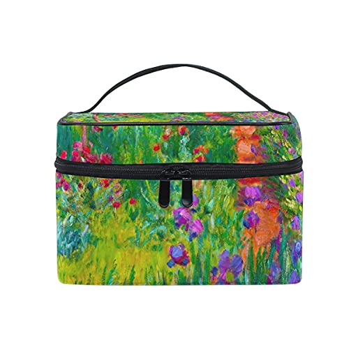 Hengpai Claude Monet The Iris Garden At Giverny Kosmetiktasche, Reise-Kosmetiktasche, Make-up-Train Cases Aufbewahrung, Organizer für Frauen von hengpai