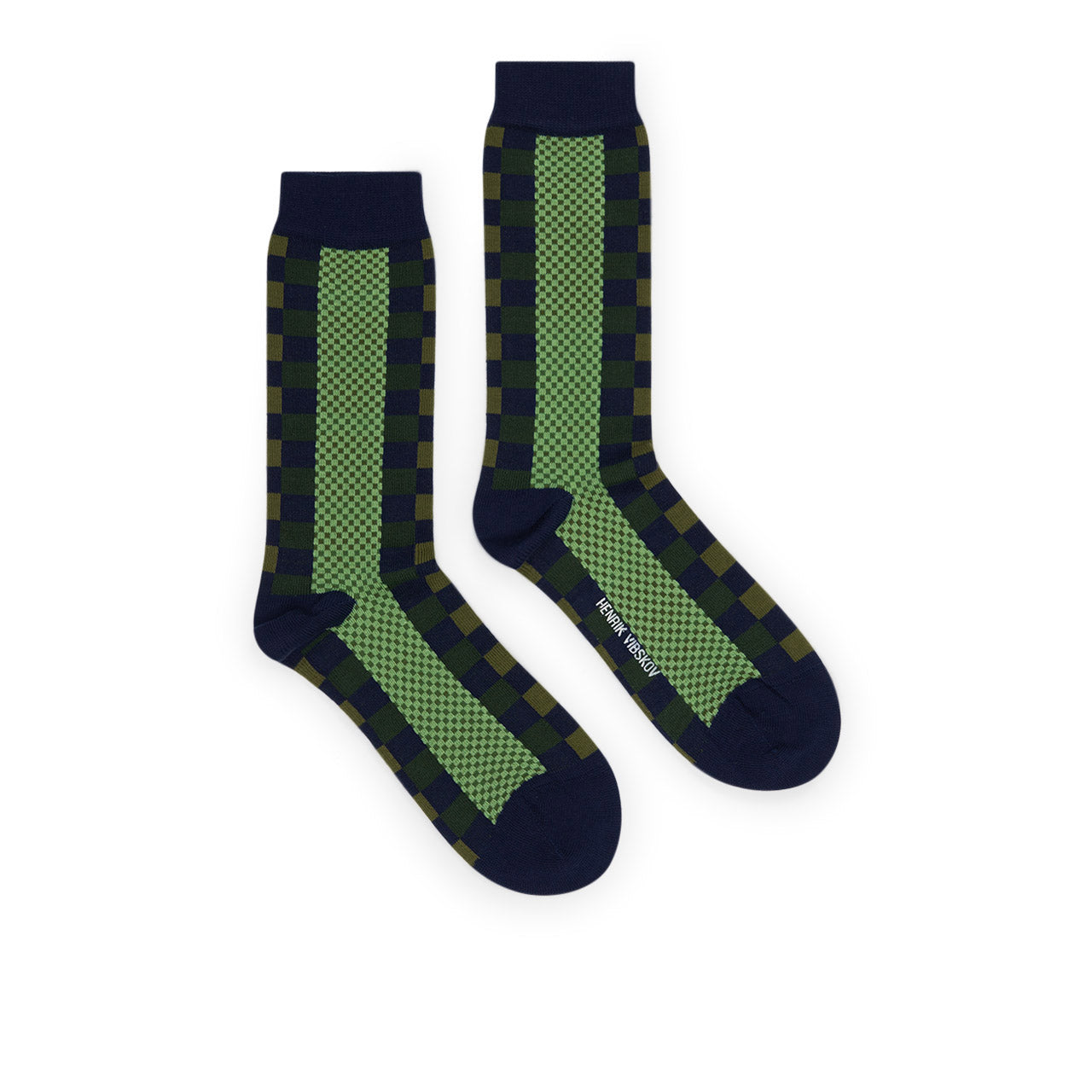 henrik vibskov block socks (green blue block) von henrik vibskov