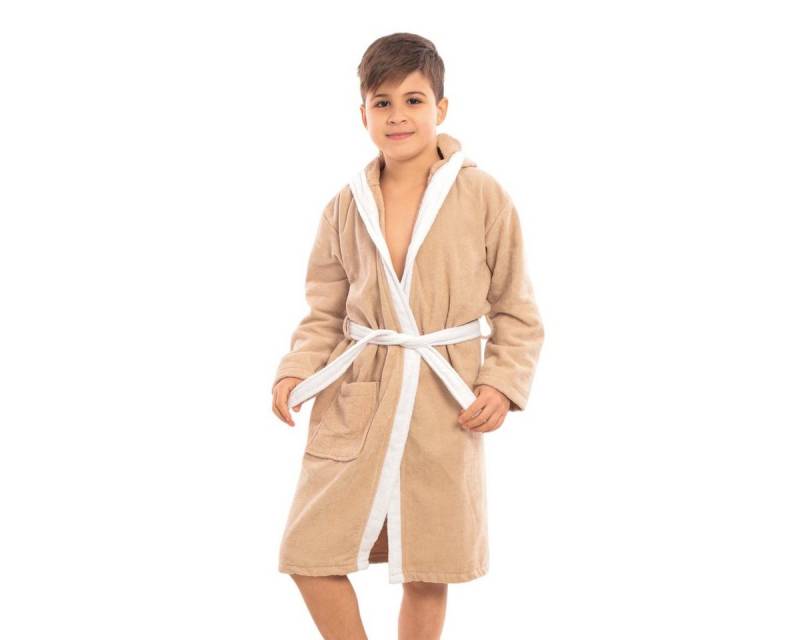 herémood Kinderbademantel Kinderbademantel Jungen mit Kapuze & Ohren – Weich & bequem, Langarm, Baumwolle, Flauschiger Bademantel Kinder, mit Gürtel & Taschen, Ideal nach Bad, Dusche oder als Morgenmantel, 1–8 Jahre, Waschbar von herémood