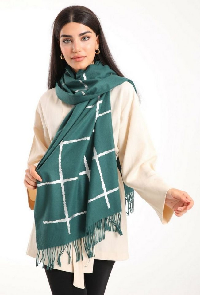 herémood Wollschal Damen Schal, kuschelweich Modeschal Fransen Winterschal Feinstrick von herémood