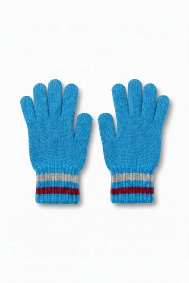 herémood Strickhandschuhe Kinder Strickhandschuhe Winter Acryl Warm Hellblau Jungen Mädchen (Kinderhandschuhe gestrickt – Mädchen Jungen Winter, 2-St., Weiche warme Acryl Handschuhe – Schule Freizeit Outdoor) Elastisch, pflegeleicht & bequem – unisex Kinder Strickhandschuhe von herémood