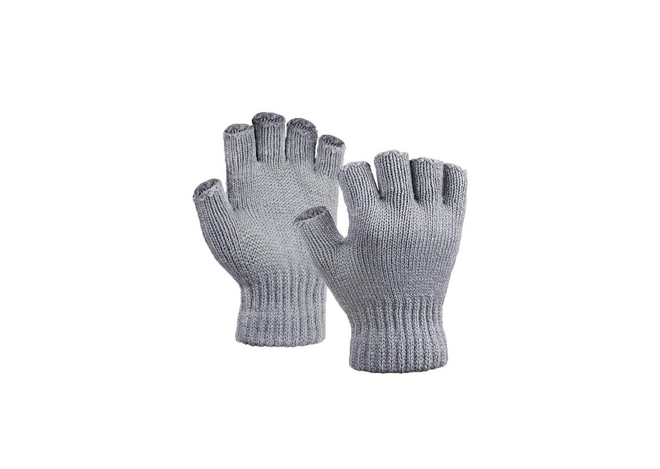 herémood Strickhandschuhe fingerlose Winterhandschuhe Halbfinger Rippstrick Damen Herren von herémood