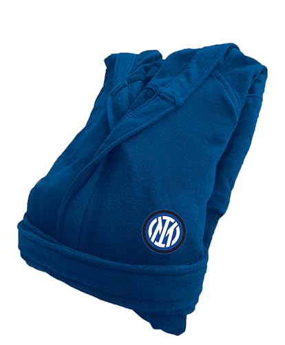 hermet Inter Premium Bademantel in Box, Bademantel Knitted einfarbig mit Logo, Blau, Offizielles Produkt von hermet