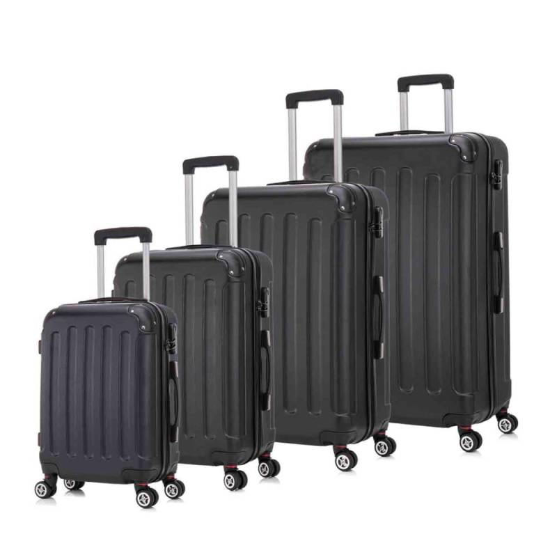 herolite - Herolite Hongkong Schwarz 4-Doppelrollen Trolley Set 4tlg. schwarz von herolite