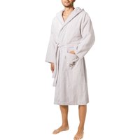 Herrenausstatter Herren Kapuzenbademantel beige Baumwolle unifarben von herrenausstatter.de