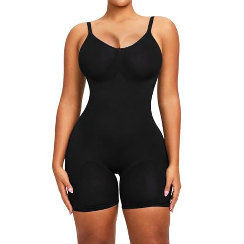herslims Shapewear-Body mit Bauchkontrolle, Tanga oder Slip: figurformendes Tank-Top, Bodys und figurbetonte Taille, Onyx-Oberschenkel, XXS-XS von herslims