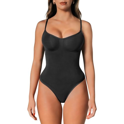 herslims Shapewear-Body mit Bauchkontrolle, Tanga oder Slip: figurformendes Tank-Top, Bodys und figurbetonte Taille, Onyx-Slip, S-M von herslims