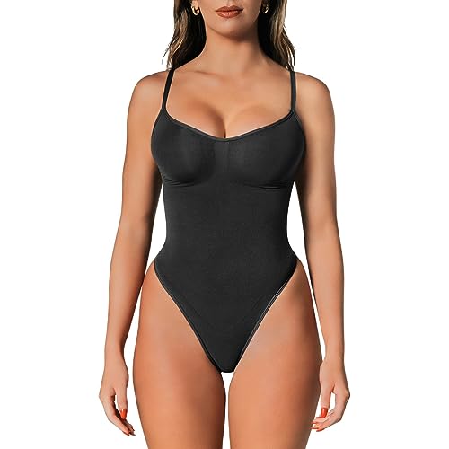 herslims Shapewear-Body mit Bauchkontrolle, Tanga oder Slip: figurformendes Tank-Top, Bodys und figurbetonte Taille, Onyx-Tanga, L-XL von herslims