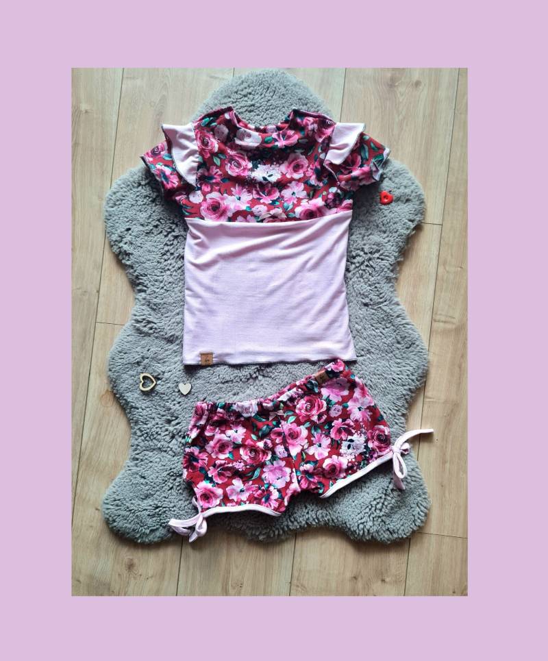 Bloomers Und Sommershirt - Set, Floral, Größe 98 von herzbaer